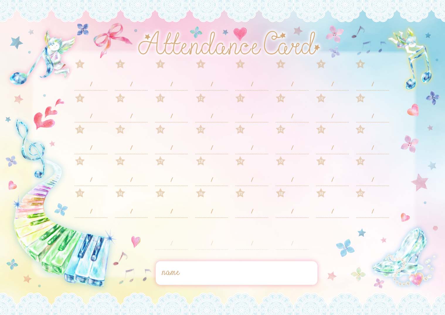 出席カード　ファンタジー【発注単位：１０枚】