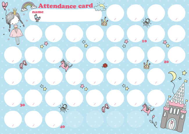 出席カード　キャッスル【発注単位：１０枚】